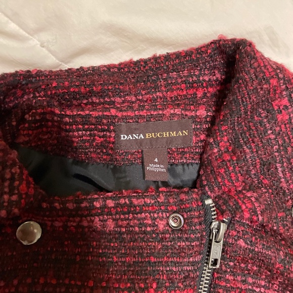 dana buchman Pink And Black Tweed jacket size 4. - Picture 3 of 5